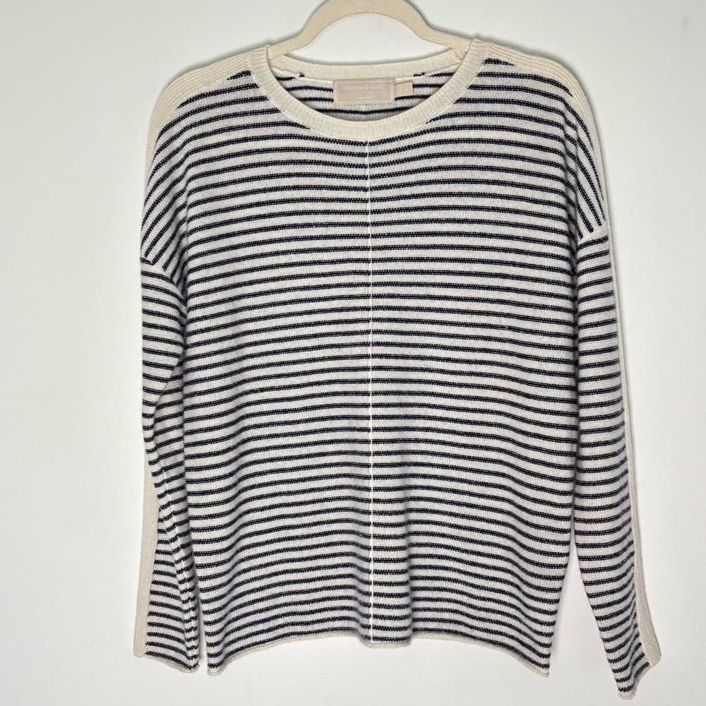 Vineyard Vines Shep & Ian 100% Cashmere knit Sweater Stripes Boxy Size Small b60